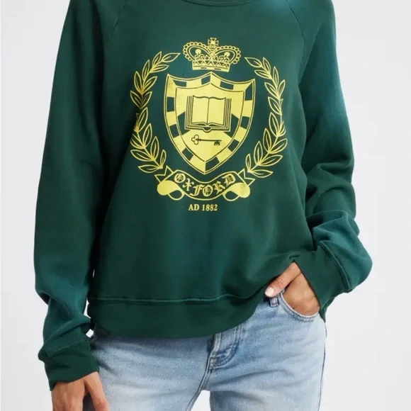 Daydreamer Green Oxford Crest Sweatshirt - Picture 2 of 8